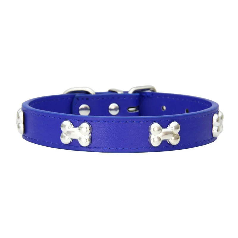 Max Bone Leather Durable Dog Collar