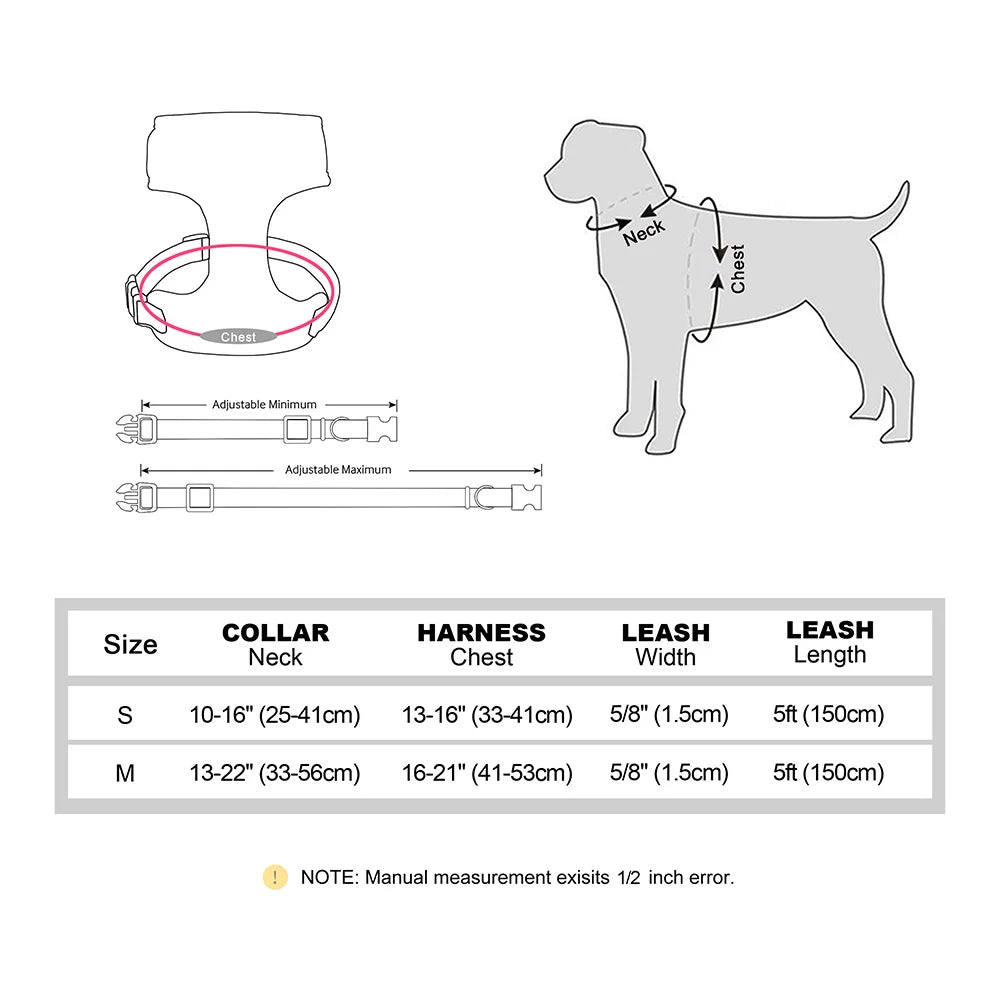 Bella Cat Collar Harness Leash Set Mesh Breathable