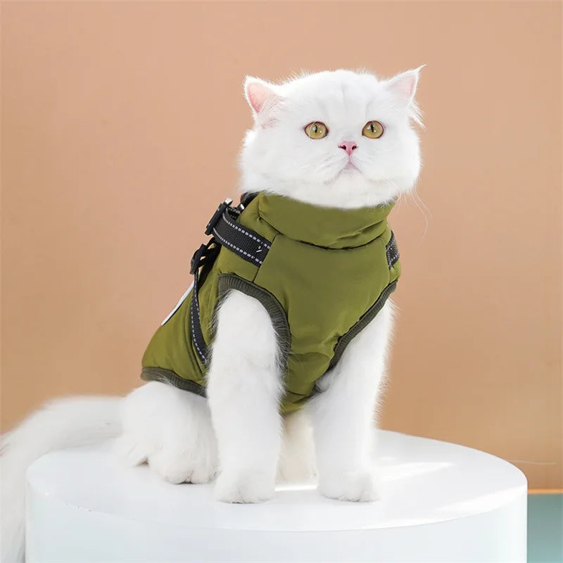 Max Large Pet Dog Jacket With Harness Winter Warm