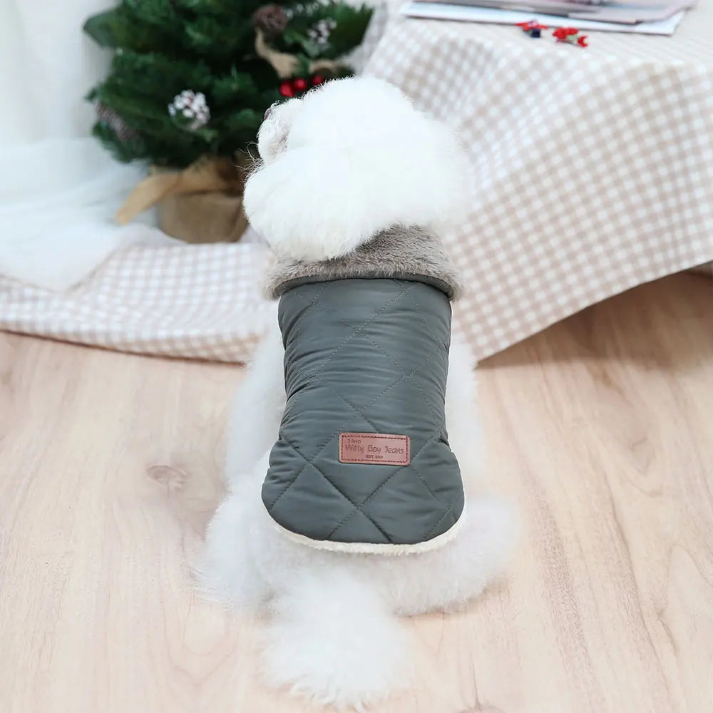 Max Warm Dog Clothes Winter Fur Collar