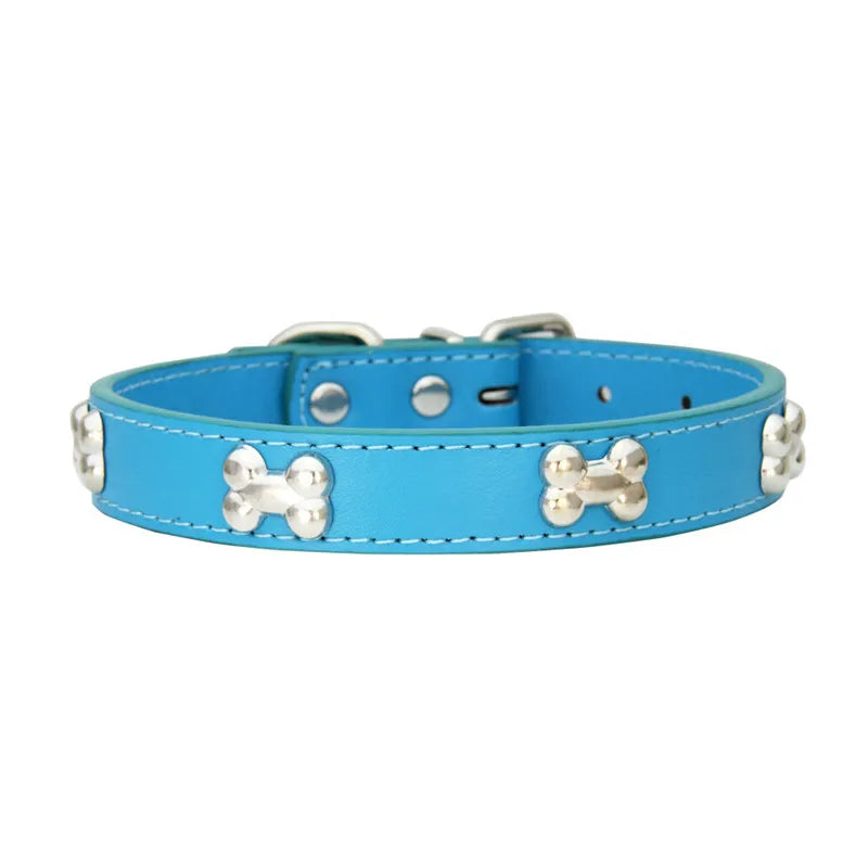 Max Bone Leather Durable Dog Collar