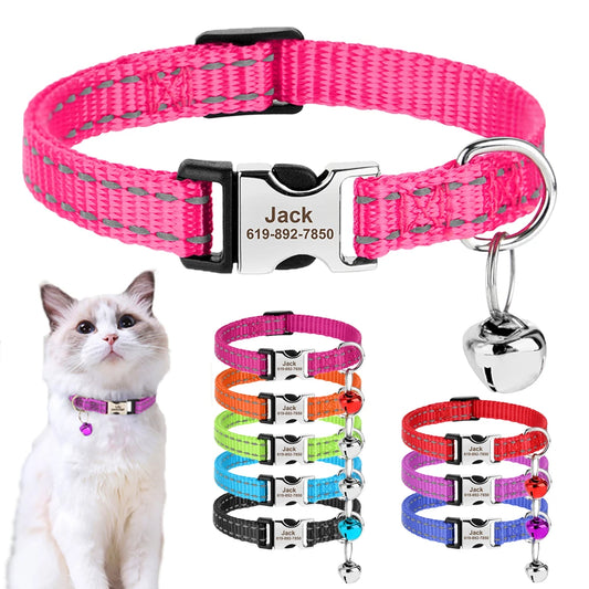 Bella Cat ID Collar Reflective With Bell Free