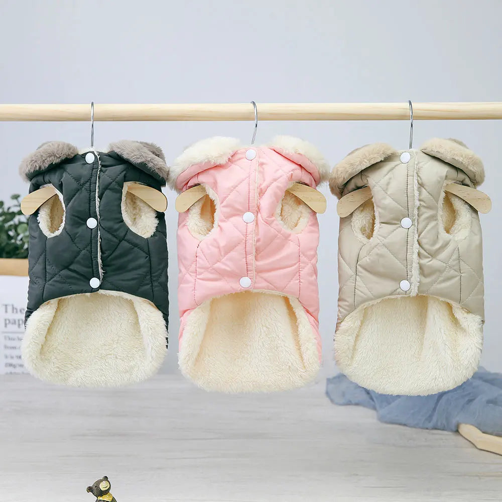 Max Warm Dog Clothes Winter Fur Collar