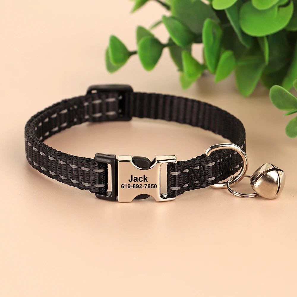 Bella Cat ID Collar Reflective With Bell Free